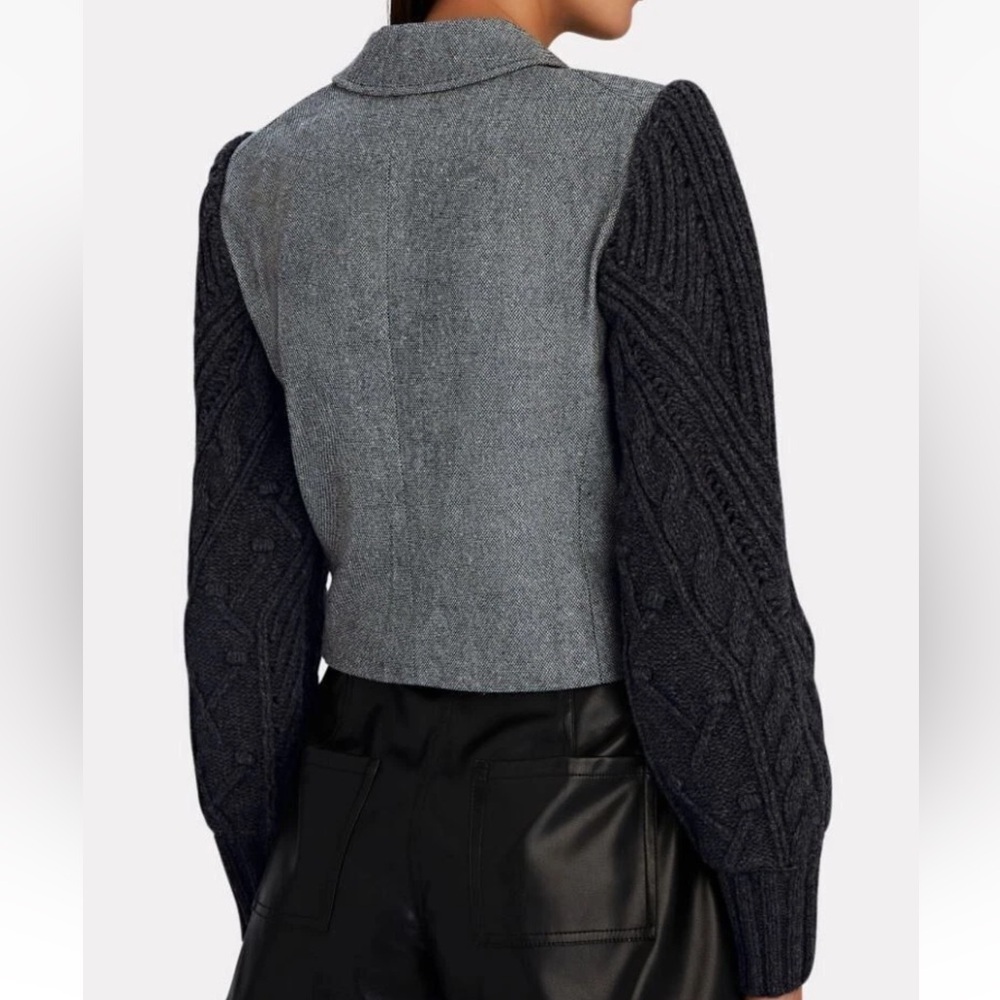 Veronica Beard Eamon Mixed Media Grey Jacket NWOT - Picture 4 of 9